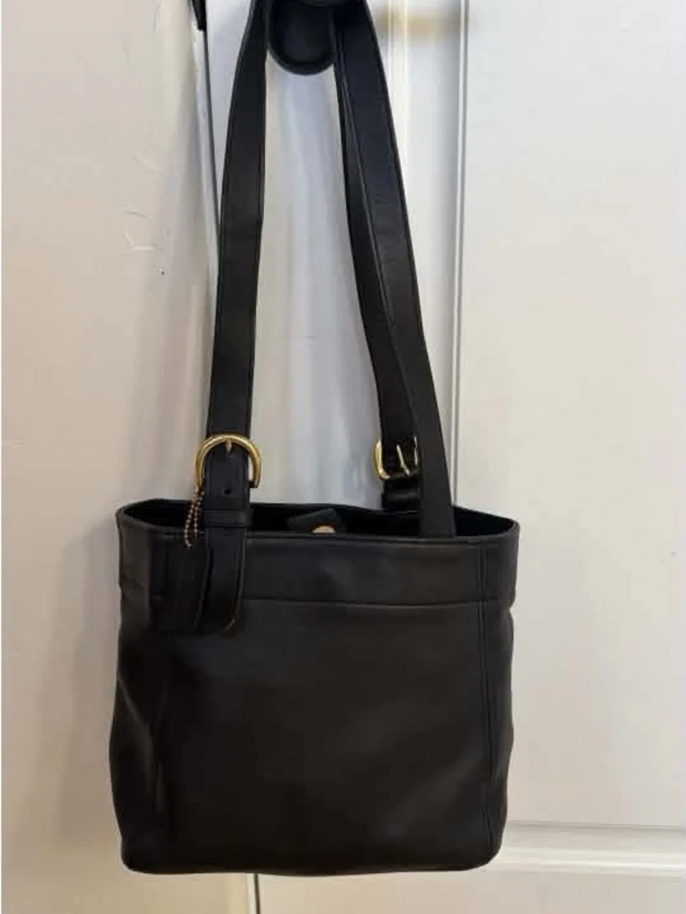 VINTAGE Coach 4157 Black LEATHER Waverly SOHO Shoulder BUCKLE BAG Tote Purse